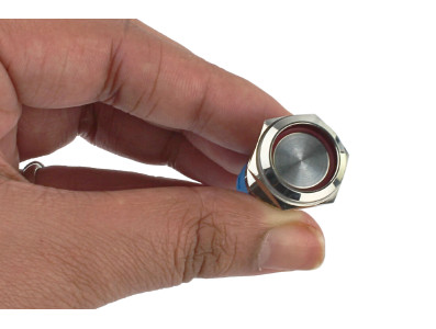 Pulsador Push Button NA/NF 16mm em A&Atilde;&sect;o Inox LED Vermelho 127/220V - Imperme&Atilde;&iexcl;vel - Imagem 4