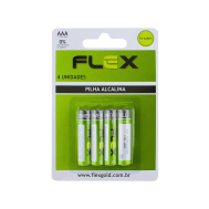 Pilha Alcalina AAA 1,5V Flex - Kit com 4 unidades