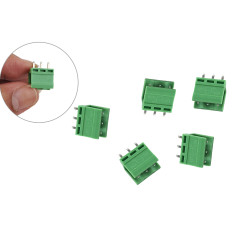 Conector Borne HT396 PCB macho 3 pinos 3.96mm - Kit com 5 unidades