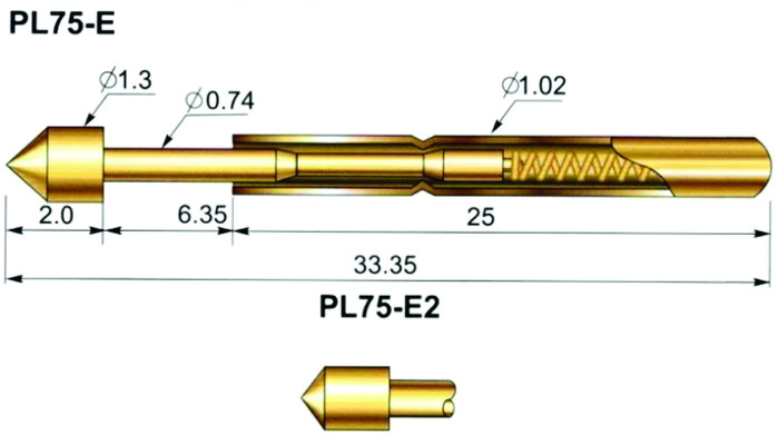 Pogo Pin P75 E2 Pino de Teste com Mola - Kit com 5 Unidades - [1032667]
