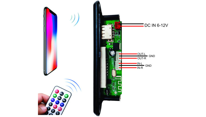 Placa Amplificada Bluetooth 5.0 JX-B19 40W + 40W com Micro SD, FM, USB e Controle Remoto - [1032840]