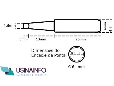 Ponta para ferro de solda tipo fenda - 900M T 2.0D - [1032923]