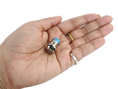 Interruptor Pulsador 12mm NA LED Azul 3-6VDC em A&ccedil;o Inox Imperme&aacute;vel com S&iacute;mbolo MC134 Sobreposto - Imagem 5