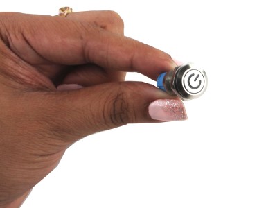 Interruptor Pulsador 12mm NA LED Azul 3-6VDC em A&ccedil;o Inox Imperme&aacute;vel com S&iacute;mbolo MC014 - Imagem 4