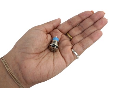 Interruptor Pulsador 12mm NA LED Azul 3-6VDC em A&ccedil;o Inox Imperme&aacute;vel com S&iacute;mbolo MC014 - Imagem 5
