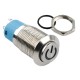 Interruptor Pulsador 12mm com Trava LED Azul 12-24VDC em A&ccedil;o Inox Imperme&aacute;vel com S&iacute;mbolo MC144 - Thumb 3