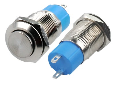 Interruptor Pulsador 12mm com Trava em A&ccedil;o Inox Imperme&aacute;vel MD147 - Imagem 2
