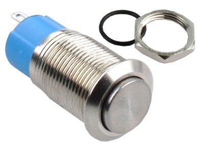 Interruptor Pulsador 12mm com Trava em A&ccedil;o Inox Imperme&aacute;vel MD147 - Imagem 3