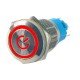 Interruptor Pulsador 16mm com Trava LED Vermelho 12-24VDC em A&ccedil;o Inox Imperme&aacute;vel com S&iacute;mbolo MC241 - Thumb 1