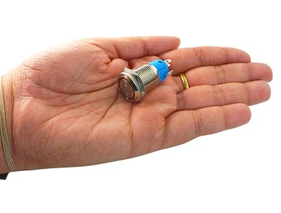 Interruptor Pulsador 16mm com Trava LED Vermelho 12-24VDC em A&ccedil;o Inox Imperme&aacute;vel com S&iacute;mbolo MC241 - Imagem 4