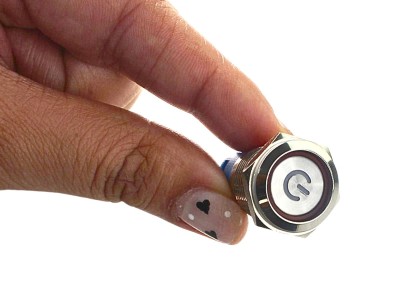 Interruptor Pulsador 16mm com Trava LED Vermelho 12-24VDC em A&ccedil;o Inox Imperme&aacute;vel com S&iacute;mbolo MC241 - Imagem 5