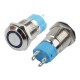 Interruptor Pulsador 12mm com Trava LED Azul 12-24VDC em A&ccedil;o Inox Imperme&aacute;vel 3A214 - Thumb 2