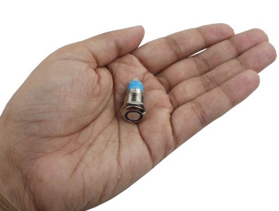 Interruptor Pulsador 12mm com Trava LED Azul 12-24VDC em A&ccedil;o Inox Imperme&aacute;vel 3A214 - Imagem 5