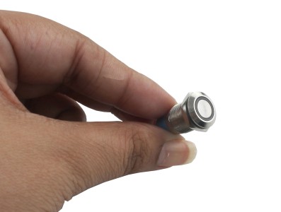 Interruptor Pulsador 12mm NA LED Azul 3-6VDC em A&ccedil;o Inox Imperme&aacute;vel MC074 - Imagem 4