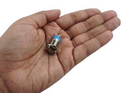 Interruptor Pulsador 12mm NA LED Azul 3-6VDC em A&ccedil;o Inox Imperme&aacute;vel MC074 - Imagem 5