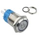Interruptor Pulsador 16mm LED Azul 3-6VDC em A&ccedil;o Inox Imperme&aacute;vel com S&iacute;mbolo MC234 - Thumb 3