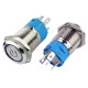 Interruptor Pulsador 16mm com Trava LED Azul 3-6VDC em A&ccedil;o Inox Imperme&aacute;vel com S&iacute;mbolo MC224 - Thumb 2