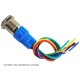 Interruptor Pulsador 16mm LED Azul 3-6VDC em A&ccedil;o Inox Imperme&aacute;vel com S&iacute;mbolo MC234 - Thumb 6