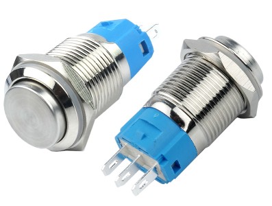 Pulsador Push Button NA 16mm em A&ccedil;o Inox com Pinos - Imperme&aacute;vel - Imagem 2