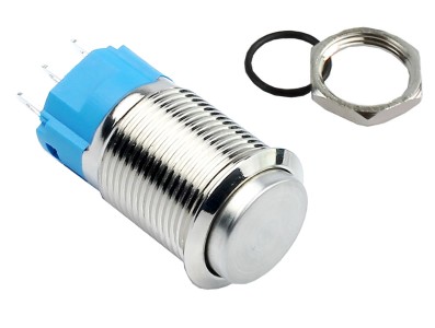 Pulsador Push Button NA 16mm em A&ccedil;o Inox com Pinos - Imperme&aacute;vel - Imagem 3