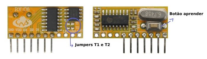 Funções Módulo receptor RXC6 433mhz - [1033195]