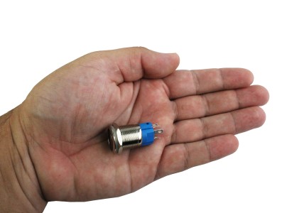 Interruptor com Travamento 16mm LED Azul 3-6VDC em A&ccedil;o Inox Imperme&aacute;vel MC284 - Imagem 6