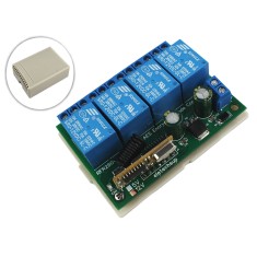 Módulo Relé 12V para controle Remoto 433Mhz  4 Canais 10A - Compatível com Controle EV1527