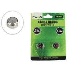 Bateria LR44 AG13 1,5V / Pilha LR44 Flex - Kit com 2 unidades