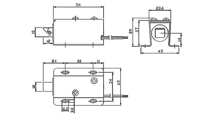 Dimensões da Fechadura Elétrica FE-91 Lingueta Superior - [1033775]