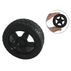 Roda 68mm tipo Estrela para Chassi Rob&oacute;tico - Preta