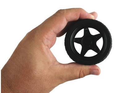 Roda 68 tipo Estrela para Chassi Rob&oacute;tico - Preta - Imagem 4