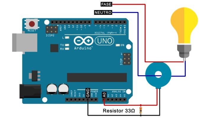 Conexões Transformador de Corrente com Arduino - [1034020]