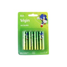 Pilha Alcalina AA 1,5V Elgin - Kit com 4 unidades