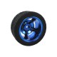 Roda 85x35mm Azul Pneu de Borracha para Carrinho robótico - ND029 - Thumb 2