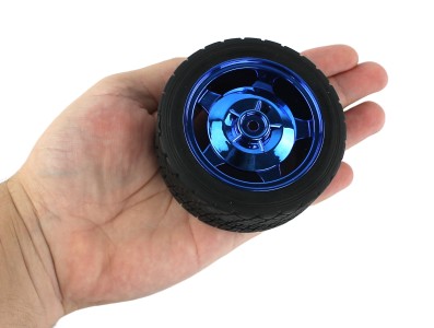 Roda 85x35mm Azul Pneu de Borracha para Carrinho robótico - ND029 - Imagem 5
