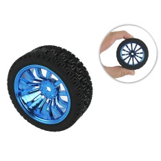 Roda 66x26mm Azul Pneu de Borracha para Carrinho robótico - ND043