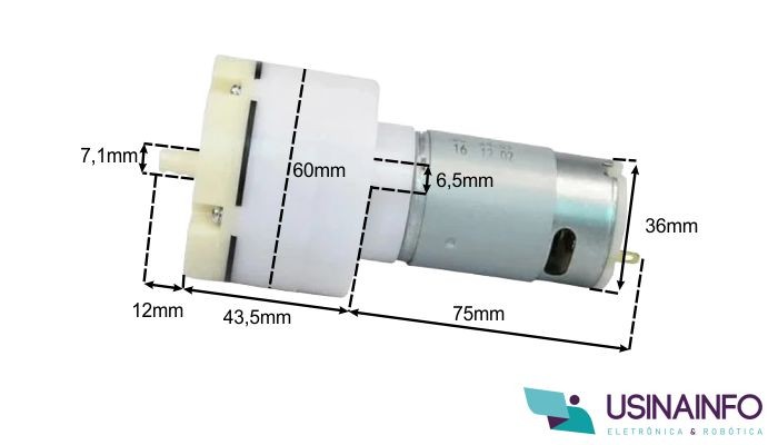 Bomba de Ar e Vácuo 12V BVA555 15L/Min - OUTLET