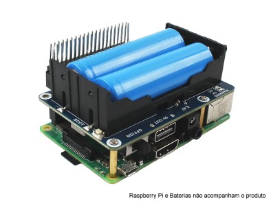 Fonte UPS HAT para Raspberry Pi com 2 Slots 18650 - Alimentação Ininterrupta Waveshare - Imagem 4