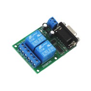 Módulo Relé 12V 10A 2 Canais com Comunicação RS232 e Conector DB9 - N228D02
