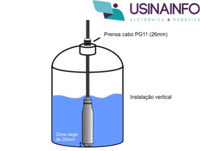 Detalhes instalação Vertical Sensor de Nível Submersível - [1035828]