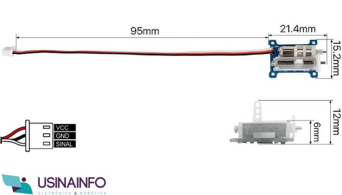 Dimensões Micro Servo Linear Digital 1.5g AGFRC C1.5CLS PRO	 - [1035982]