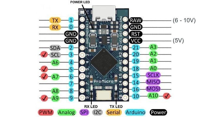 	Pinos de conexão Placa Pro Micro V3 ATmega32u4 Arduino - [1036177]