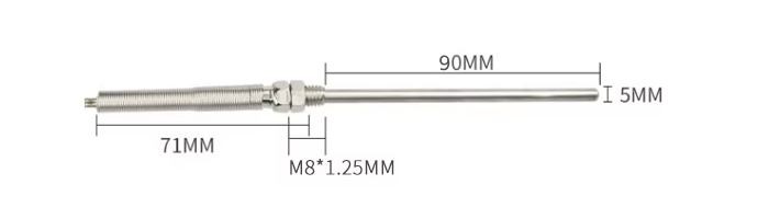 Dimensões PT100 Sensor de Temperatura Tipo Sonda 9 cm 3 Fios - [1036211]