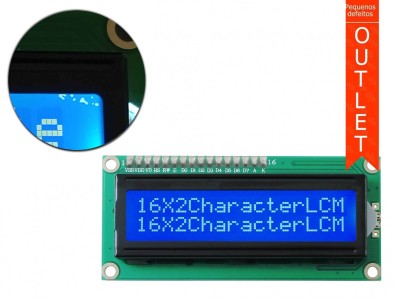Display LCD 16x2 I2C com Fundo Azul - OUTLET - Imagem 1