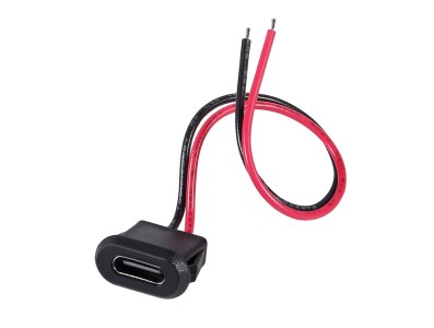 Dimensões Conector USB-C Fêmea com Rabicho de Alimentação - Imagem 1