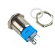 Pulsador Push Button 16mm em AlumÃ­nio com LED Azul -com trava - Thumb 2