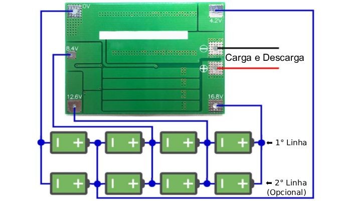 Utilizando Controlador de Carga 18650 4S BMS - [1036440]