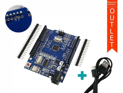 Placa Uno SMD USB-C compativel Arduino + Cabo USB - OUTLET - Imagem 1