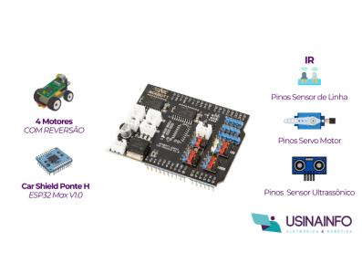 Destaques Shield de Expansão com Driver Ponte H para ESP32 Max V1.0 – 4 Motores - Imagem 5