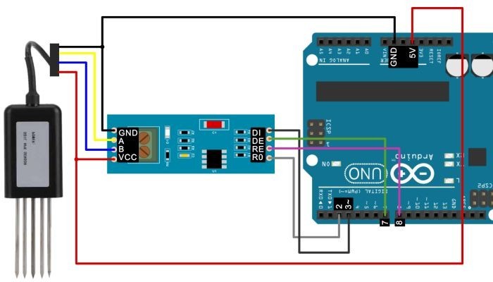 Exemplo de conexão utilizando um Conversor RS485 ao Arduino - [1036769]